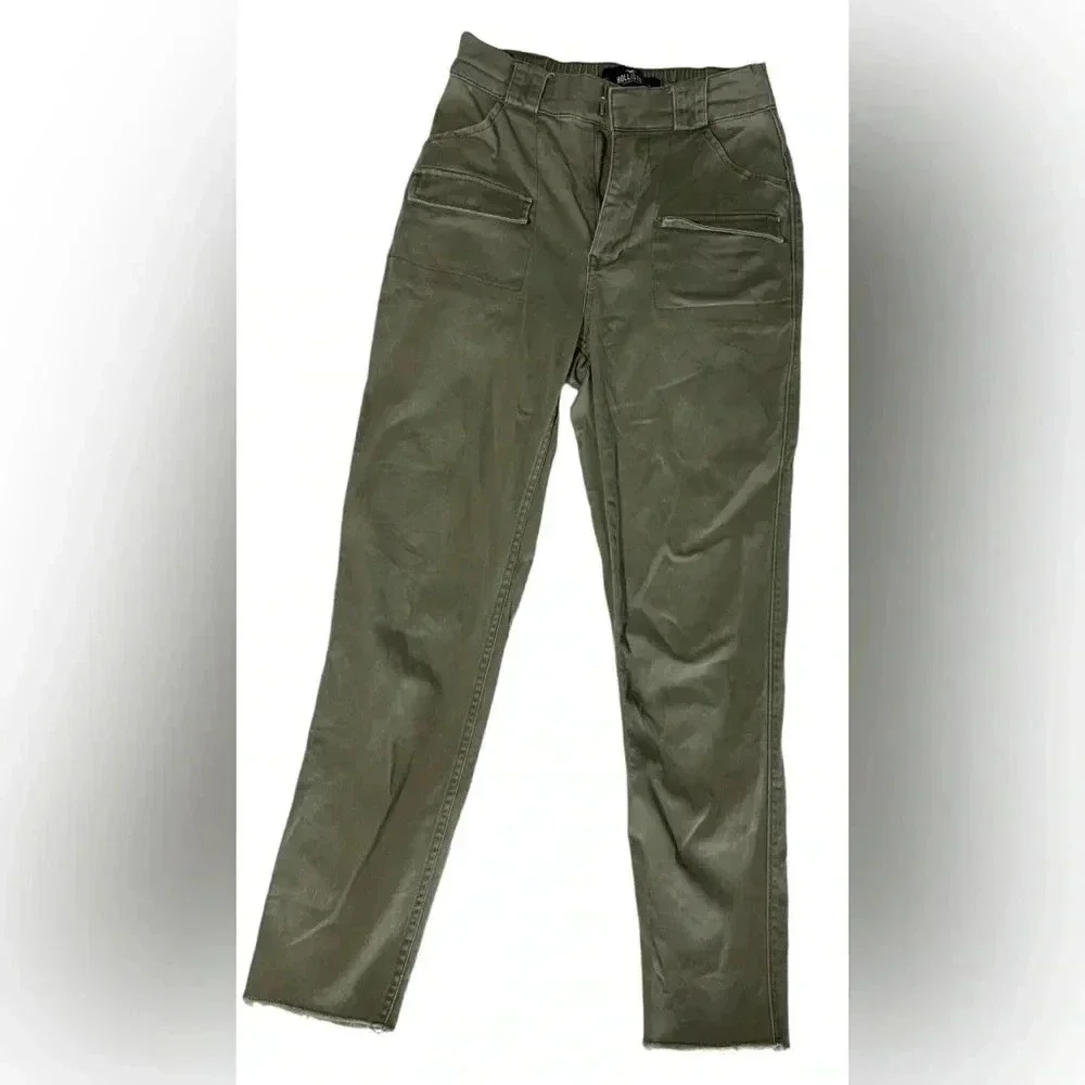 Hollister ultra high rise mom pant XS green Y2K teen fashion pants elastic waist - Picture 2 of 8